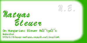 matyas bleuer business card